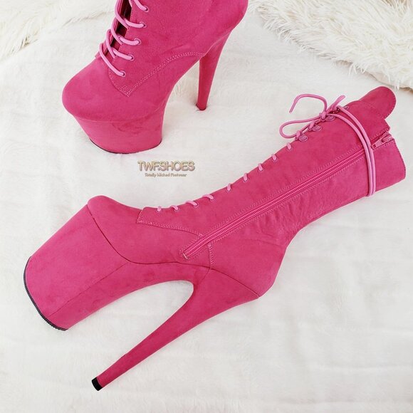 Flamingo 1050 Hot Pink 8" High Heel Calf Boots - Picture 7 of 12